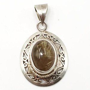 Rutilated Quartz Sterling Silver Pendant